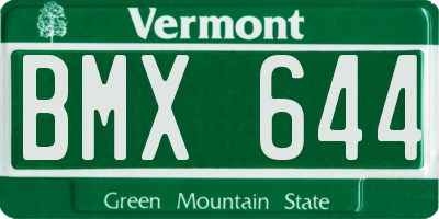 VT license plate BMX644