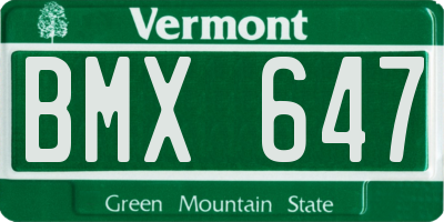 VT license plate BMX647
