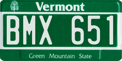 VT license plate BMX651