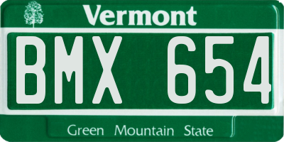VT license plate BMX654