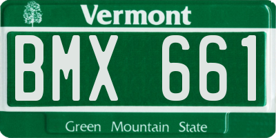 VT license plate BMX661