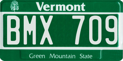 VT license plate BMX709