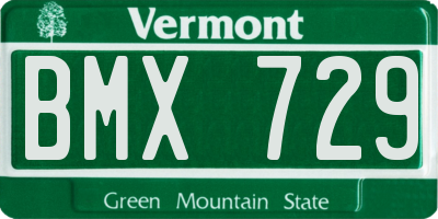 VT license plate BMX729