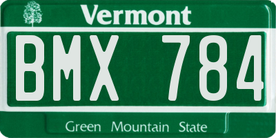VT license plate BMX784