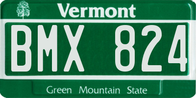 VT license plate BMX824