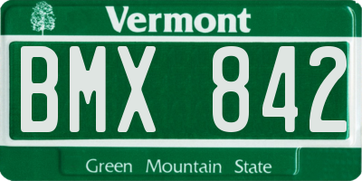 VT license plate BMX842