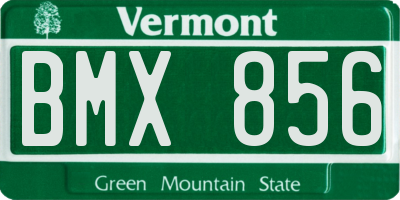 VT license plate BMX856