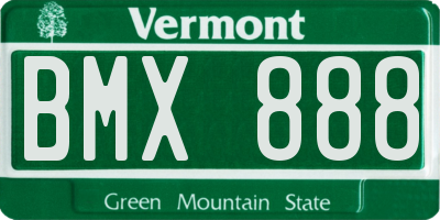 VT license plate BMX888