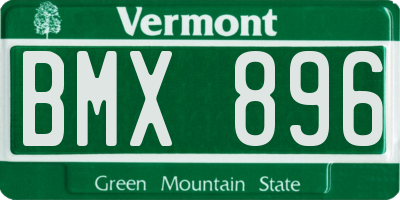 VT license plate BMX896