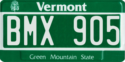 VT license plate BMX905