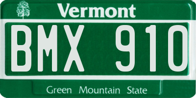 VT license plate BMX910