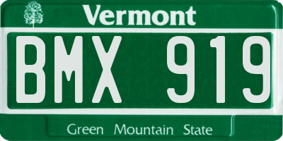 VT license plate BMX919