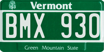 VT license plate BMX930