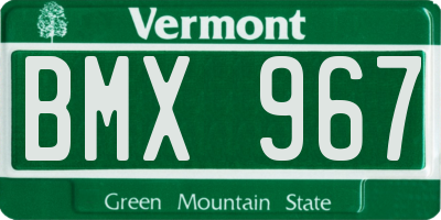 VT license plate BMX967