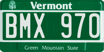 VT license plate BMX970