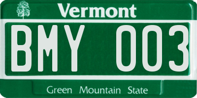 VT license plate BMY003