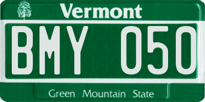 VT license plate BMY050