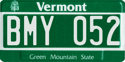 VT license plate BMY052