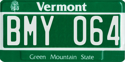 VT license plate BMY064