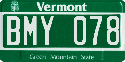 VT license plate BMY078