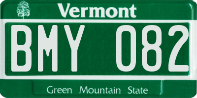 VT license plate BMY082