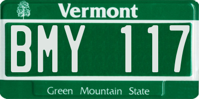 VT license plate BMY117