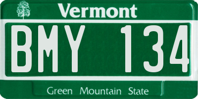 VT license plate BMY134