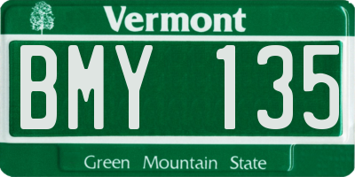 VT license plate BMY135