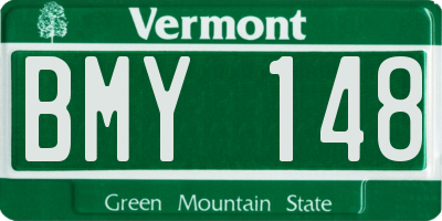 VT license plate BMY148