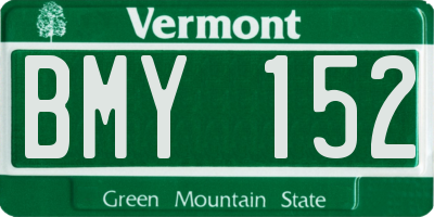 VT license plate BMY152