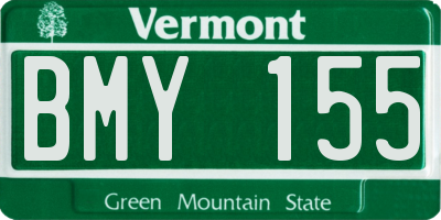 VT license plate BMY155