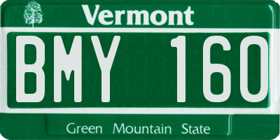 VT license plate BMY160