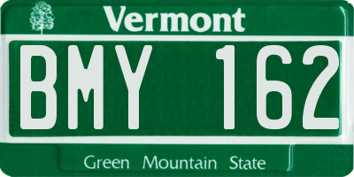 VT license plate BMY162