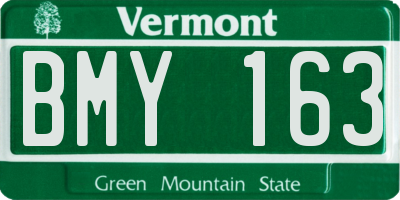 VT license plate BMY163