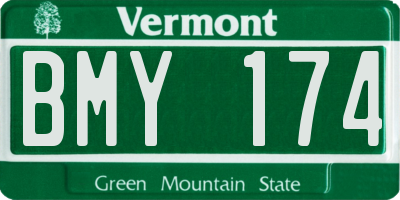 VT license plate BMY174