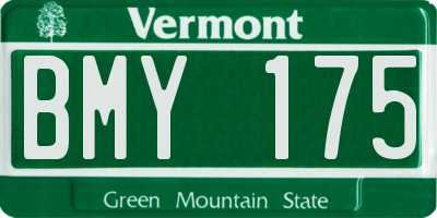 VT license plate BMY175