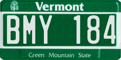 VT license plate BMY184