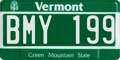 VT license plate BMY199