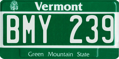 VT license plate BMY239