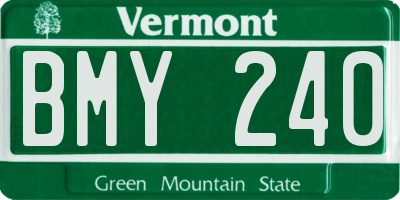 VT license plate BMY240