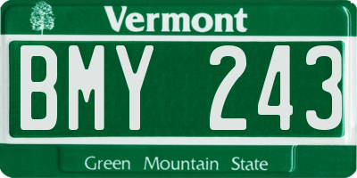 VT license plate BMY243