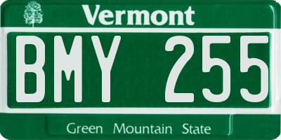 VT license plate BMY255