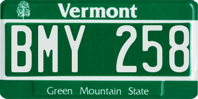 VT license plate BMY258