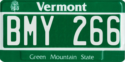 VT license plate BMY266