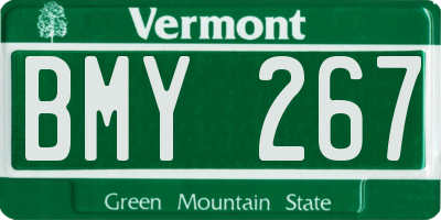VT license plate BMY267