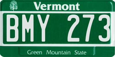VT license plate BMY273