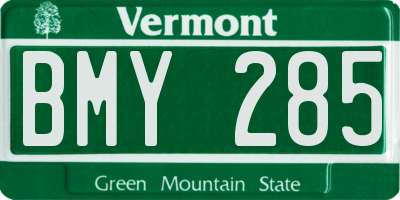 VT license plate BMY285