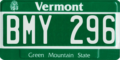 VT license plate BMY296