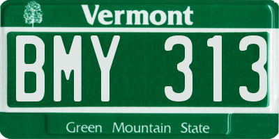 VT license plate BMY313