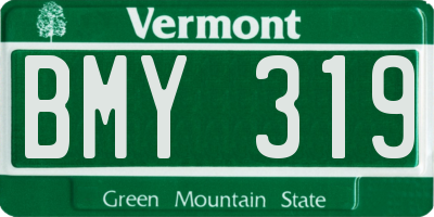 VT license plate BMY319